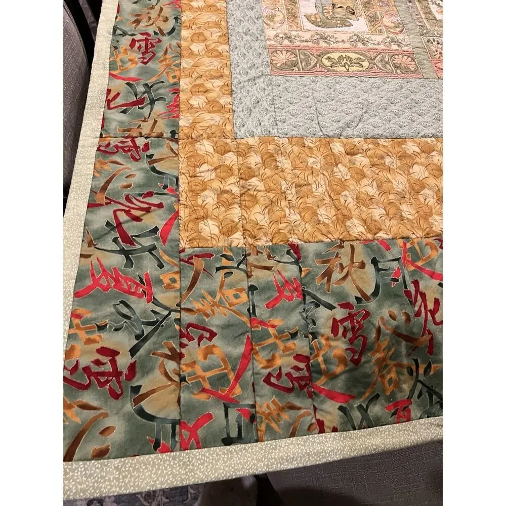 Vintage Rare Handmade Quilted Japanese/Asia Geisha Tapestry/Throw Oriental Decor